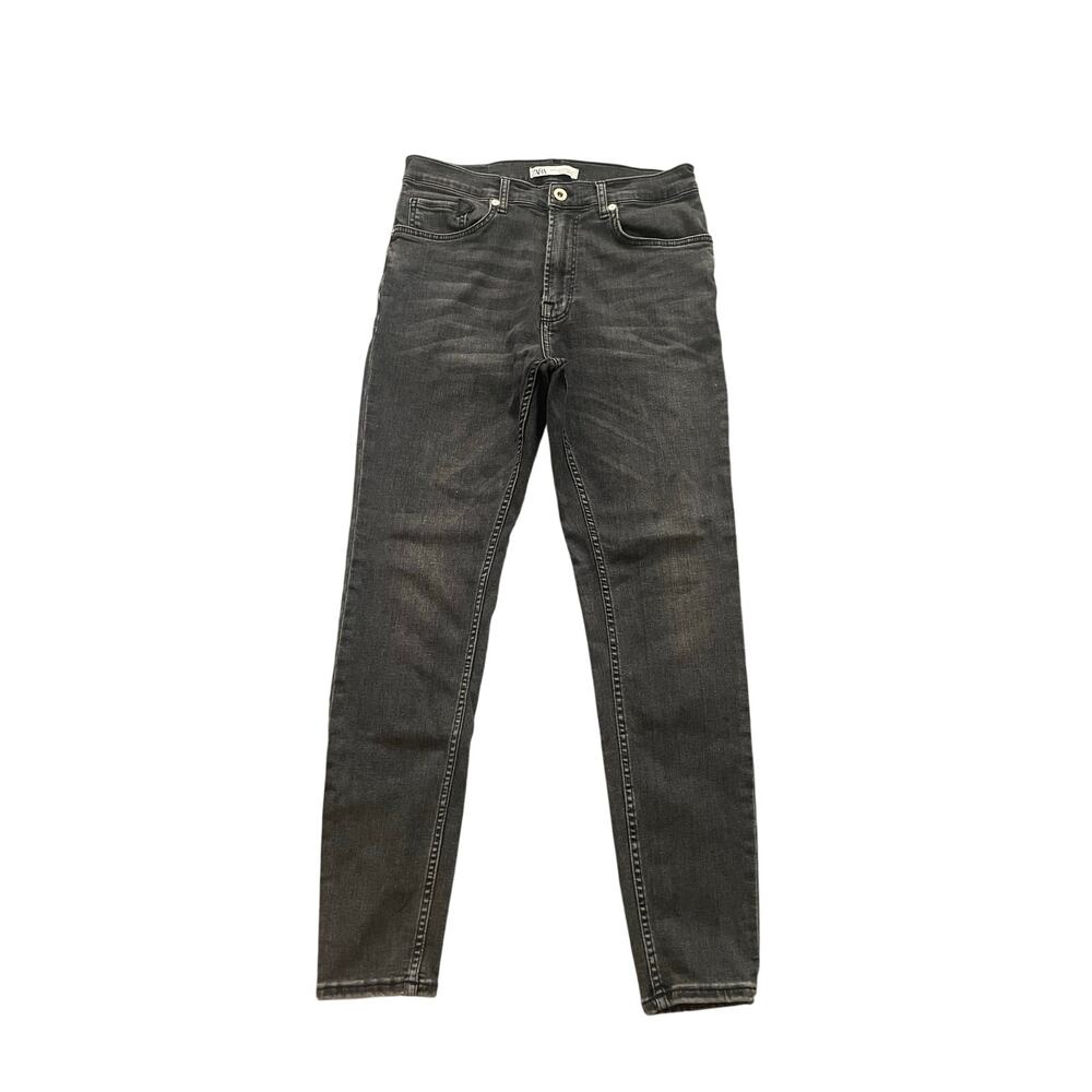 ZARA Womens Size 32 Faded Black Wash Denim Skinny Jeans